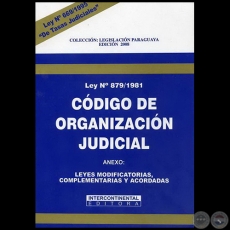 CÓDIGO DE ORGANIZACIÓN JUDICIAL LEY° 879/1981 - EDICIÓN 2008